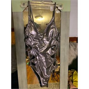 Metallic Silver Swimsuit